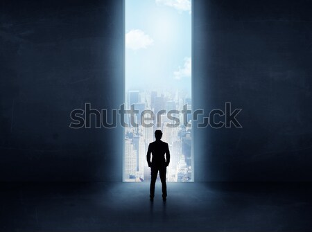 Businessman seeing the light at the end of something Stock photo © ra2studio