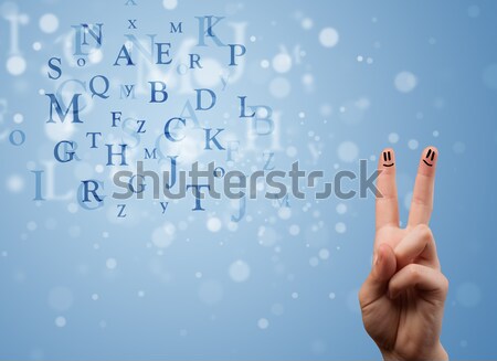 Mutlu parmaklar bakıyor karışım bokeh Stok fotoğraf © ra2studio