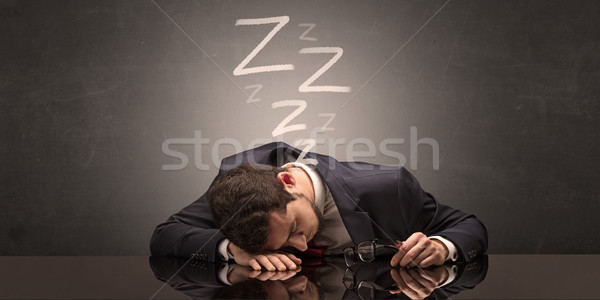 Businessman fell asleep at the office Stock photo © ra2studio