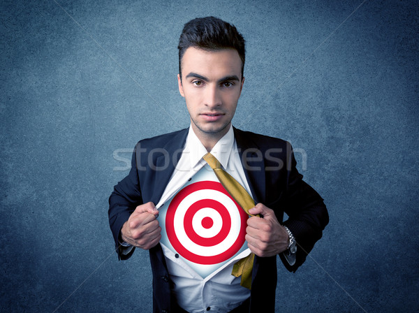 Zakenman shirt target teken borst af Stockfoto © ra2studio