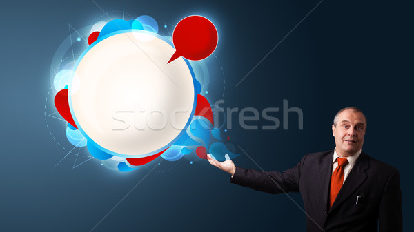 businessman presenting abstract modern copy space Stock photo © ra2studio