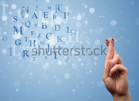 Mutlu parmaklar bakıyor karışım bokeh Stok fotoğraf © ra2studio