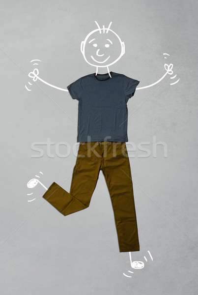 Aranyos vicces rajzfilmfigura lezser ruházat kézzel rajzolt Stock fotó © ra2studio