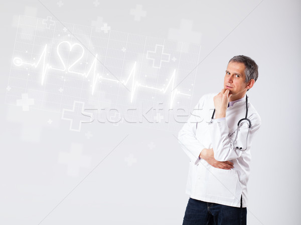 Médico latido del corazón resumen corazón hombre médicos Foto stock © ra2studio