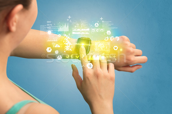 Medical tracker with smartwatch. Stock photo © ra2studio
