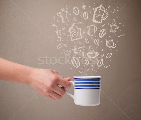 コーヒーマグ 手描き キッチン 食品 ストックフォト © ra2studio