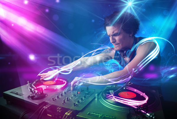 энергичный музыку мощный световыми эффектами молодые вечеринка Сток-фото © ra2studio