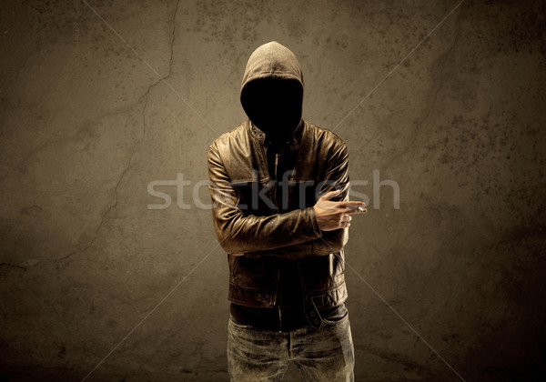 Undercover hooded stranger in the dark Stock photo © ra2studio