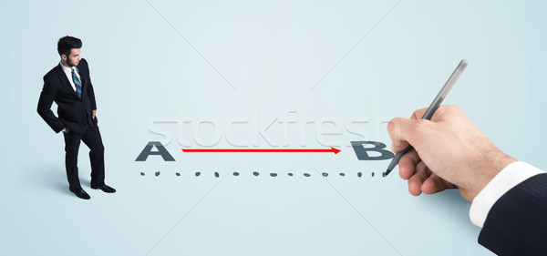 [[stock_photo]]: Affaires · regarder · rouge · ligne · main