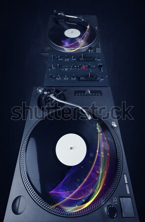 Foto stock: Music · player · jogar · vinil · música · colorido · abstrato