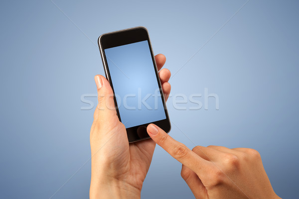 Homme main smartphone doigts toucher [[stock_photo]] © ra2studio