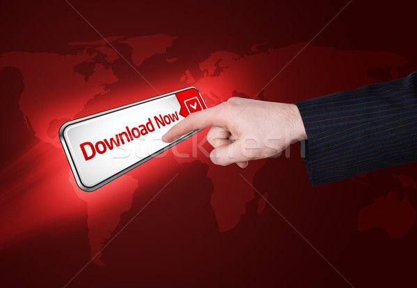 hand pressing download now button Stock photo © ra2studio