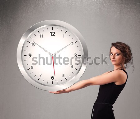 Séduisant dame énorme horloge jeunes [[stock_photo]] © ra2studio