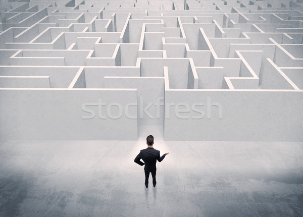Vânzări persoană în picioare labirint intrare arata bine Imagine de stoc © ra2studio