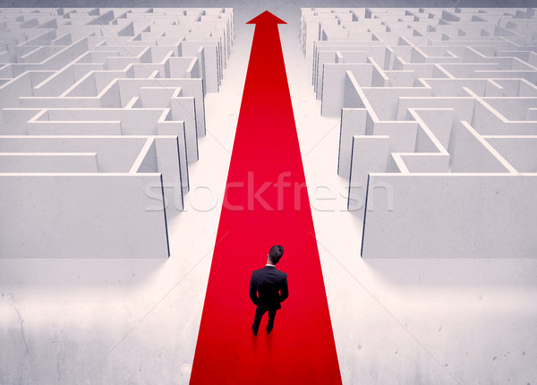 Smart businessman avoiding maze concept Stock photo © ra2studio