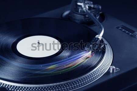 Turntable jouer musique audio note [[stock_photo]] © ra2studio