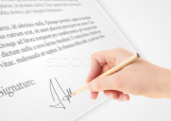 Strony piśmie osobowych podpis papieru formularza Zdjęcia stock © ra2studio