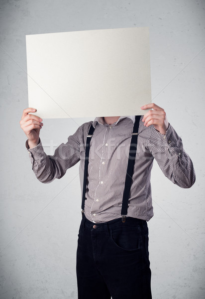 Biznesmen głowie papieru kopia przestrzeń stałego Zdjęcia stock © ra2studio