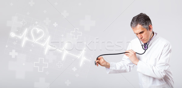Médecin pulsation résumé coeur homme médicaux Photo stock © ra2studio