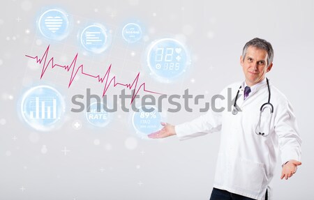 Lekarza nowoczesne bicie serca grafiki kliniczny medycznych Zdjęcia stock © ra2studio