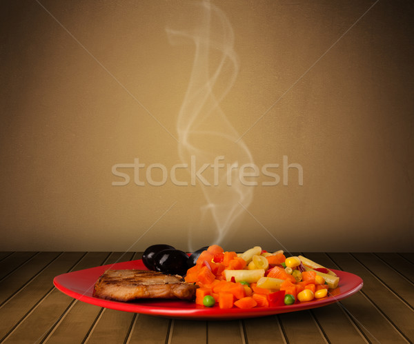 Fresh delicious home cooked food with steam Stock photo © ra2studio