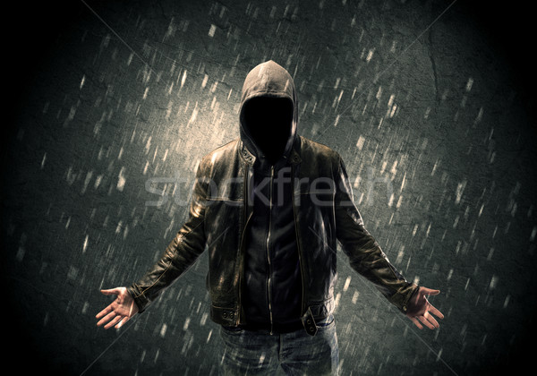 Unknown suspect standing in the dark Stock photo © ra2studio