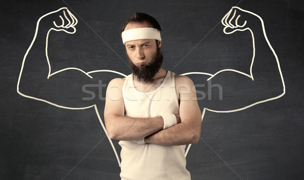 Jovem fraco homem músculos masculino Foto stock © ra2studio