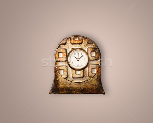 Vintage starych zegar czasu ściany Zdjęcia stock © ra2studio