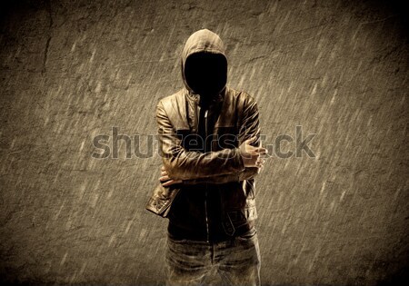 Unknown unidentifiable urban hooligan Stock photo © ra2studio