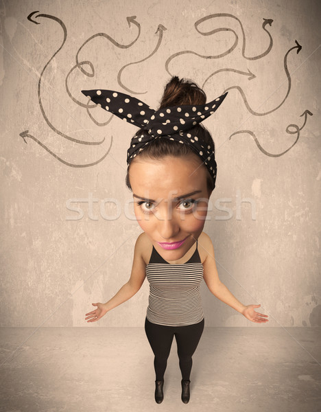 Big head person with arrows Stock photo © ra2studio