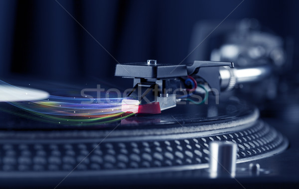 Muziekspeler spelen vinyl muziek kleurrijk abstract Stockfoto © ra2studio