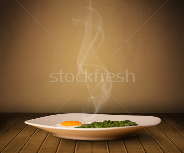 Fresh delicious home cooked food with steam Stock photo © ra2studio