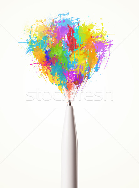 Paint splashes coming out of pen Stock photo © ra2studio