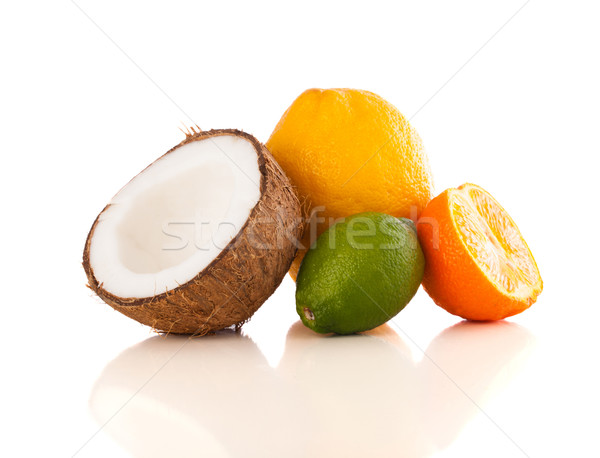 Foto stock: Saludable · tropicales · frescos · frutas · blanco · colorido