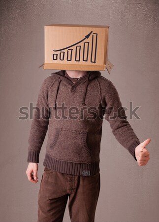 Młody człowiek karton głowie stałego schemat Zdjęcia stock © ra2studio