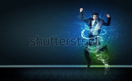天才 商人 跳躍 能源 商業照片 © ra2studio