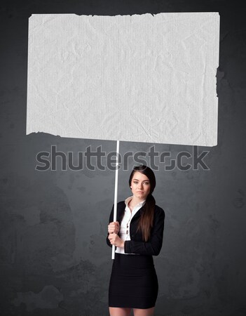 Zakenvrouw boekje papier jonge groot Stockfoto © ra2studio