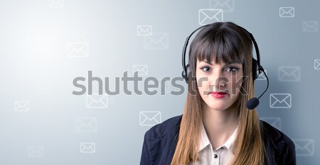 Female telemarketer concept Stock photo © ra2studio