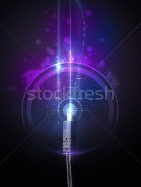 Stock photo: Glowing electric cable