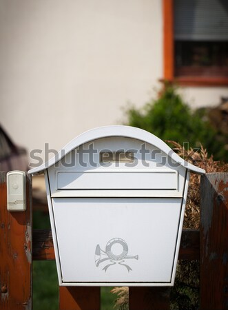 Foto stock: Buzón · cartas · fuera · calle · papel · libro