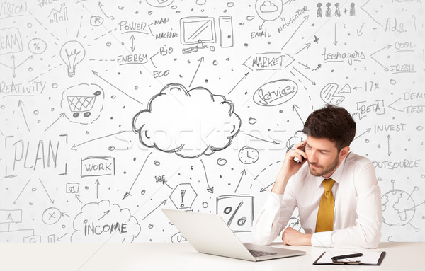 Business man with business concept background Stock photo © ra2studio