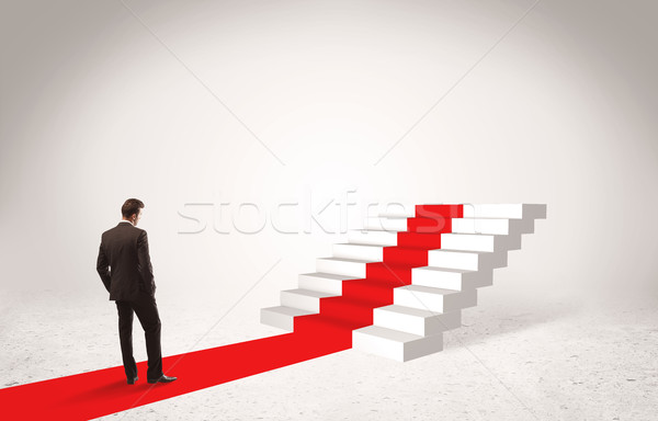 Lépcső siker üzletember sikeres aktatáska áll Stock fotó © ra2studio