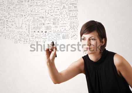 pretty woman gesturing with copy space Stock photo © ra2studio