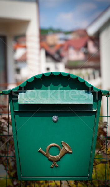 Up mailbox strada recinzione carta muro Foto d'archivio © ra2studio