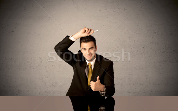 Elegant person drawing in empty space Stock photo © ra2studio