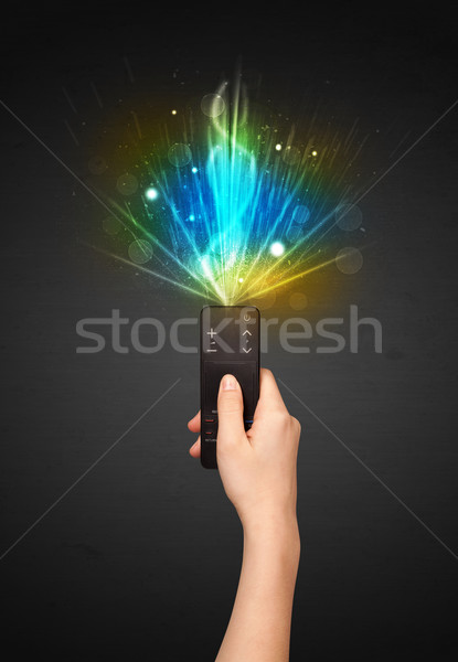 Hand afstandsbediening explosief signaal Stockfoto © ra2studio