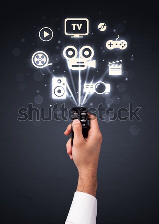 Stock photo: Sketched explosives coming out of gun shaped hands