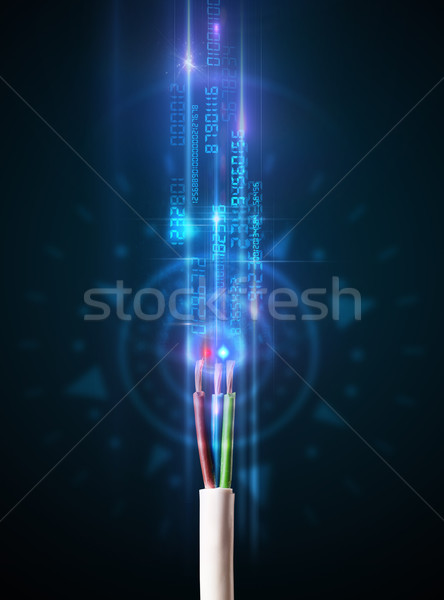 Stock photo: Glowing electric cable