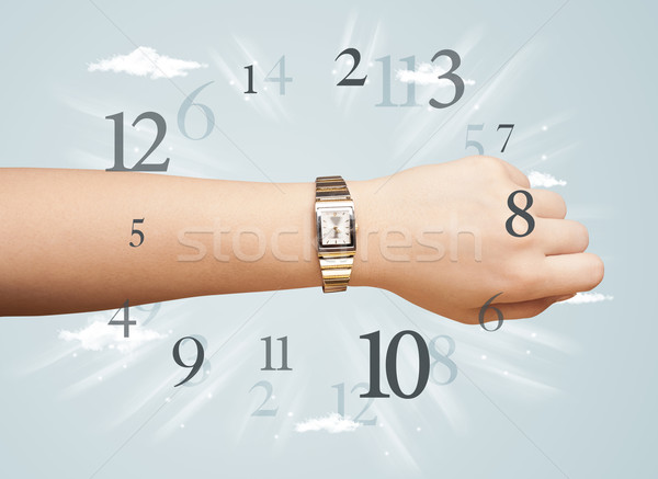 Stockfoto: Hand · horloge · nummers · kant · uit · business