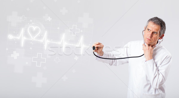 Médecin pulsation résumé coeur homme médicaux Photo stock © ra2studio